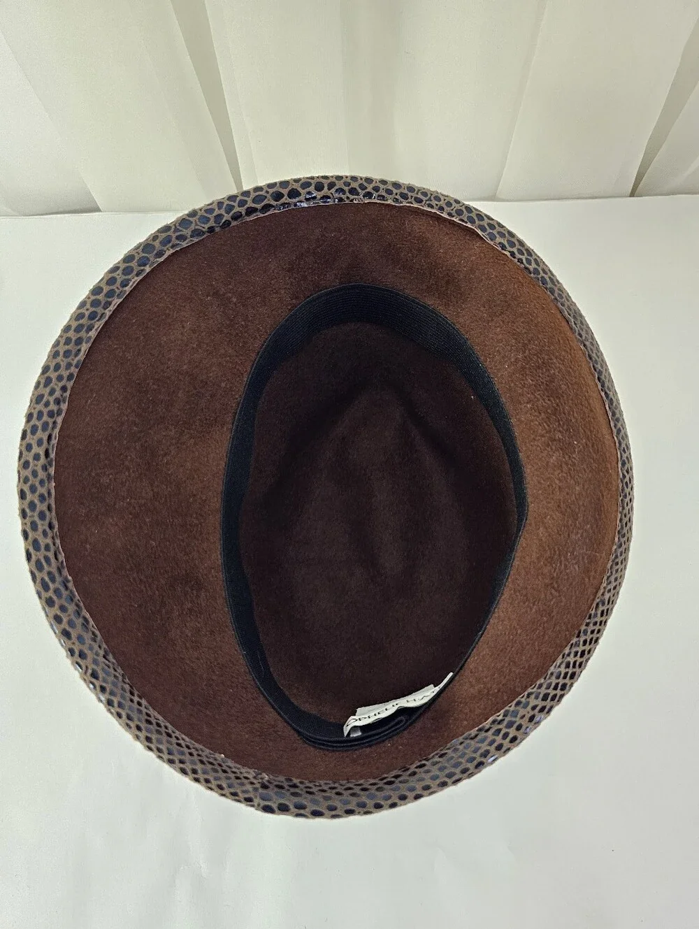 Vintage Ophelie Hats Brown Fur Felt Asymmetrical Cloche Mushroom Hat